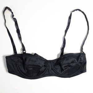 Dolce & Gabbana Black Silk Balconette Bra 40 Italy